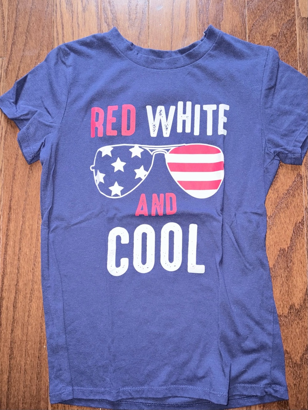 Kids Patriotic Navy 'Red White and Cool' Graphic Tee Sz 8/10